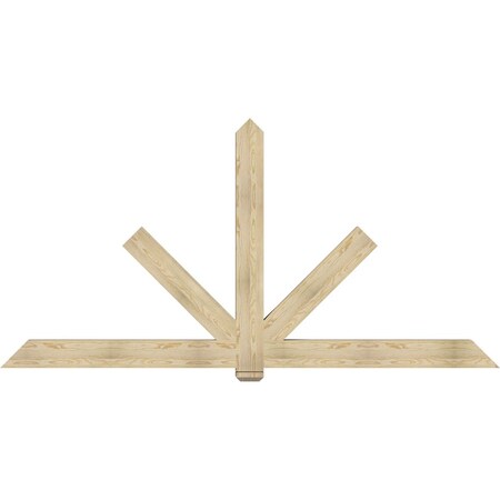 Ekena Millwork Kennewick Rough Sawn Timber Gable Bracket, Douglas Fir, 108"W x 54"H x 4"D x 6"F, 12/12 Pitch GBW108X54X0406KEN00RDF